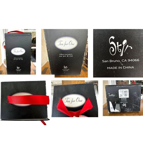 Tea for One Tea Pot Cup Set Stackable Bohemian Harmony Peace Gift Hippie Boxed - Picture 12 of 12